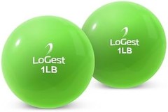 Logest Weighted Toning Exercise Balls Pair – Round Shape Medicine Ball – 1LB 2LB
