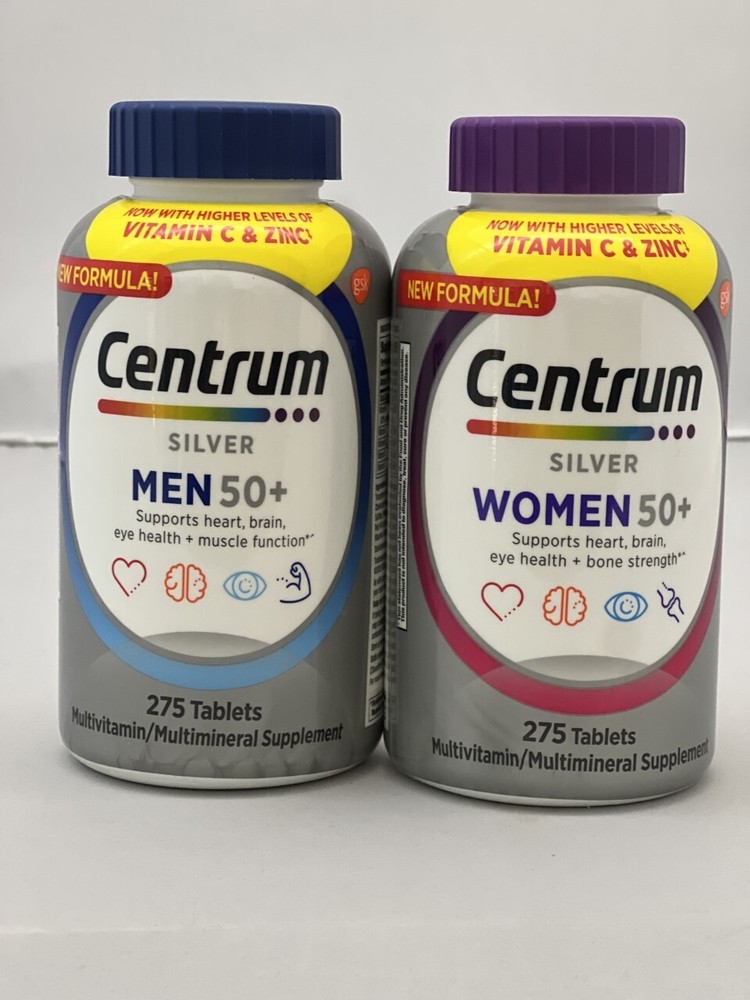 Centrum Silver 50+ Set Men/Women. Multivitamin,Tablet 275 Count 2 Pack