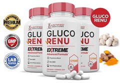 Gluco Renu Extreme 1295MG Blood Support Gluo Renew Glyco Optimizer Pills 3 Pack