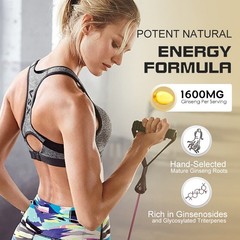 Korean Red Panax Ginseng 1600mg 120 Capsules Energy Libido Testosterone Booster