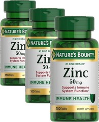 Nature’s Bounty Zinc 50 mg Caplets – 100 Count (3 Pack)