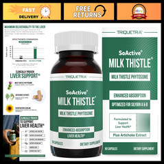 Milk Thistle Phytosome 10X, Silybin A & B, Artichoke Extract – Liver Support, 60