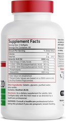 Non-GMO Antarctic Krill Oil 2000 mg with Omega-3s – 120 Easy-to-Swallow Softgels