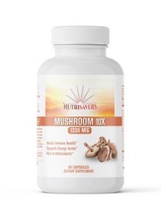Mushroom 10X Complex Immune Booster – Natural Energy & Stress Relief – 60 Caps