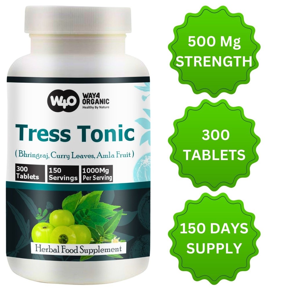 Bhringraj, Curry Leaves and Amla Fruit in (50:25:25), Hair Supplement, 300 pills