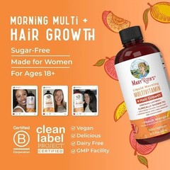 2 BOTTLES–MaryRuth’s Liquid Morning Multivitamin Hair Growth Peach Mango flavor