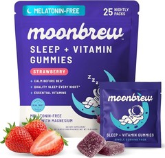Moonbrew Sleep + Vitamin Gummies 25 Nightly Packs Strawberry