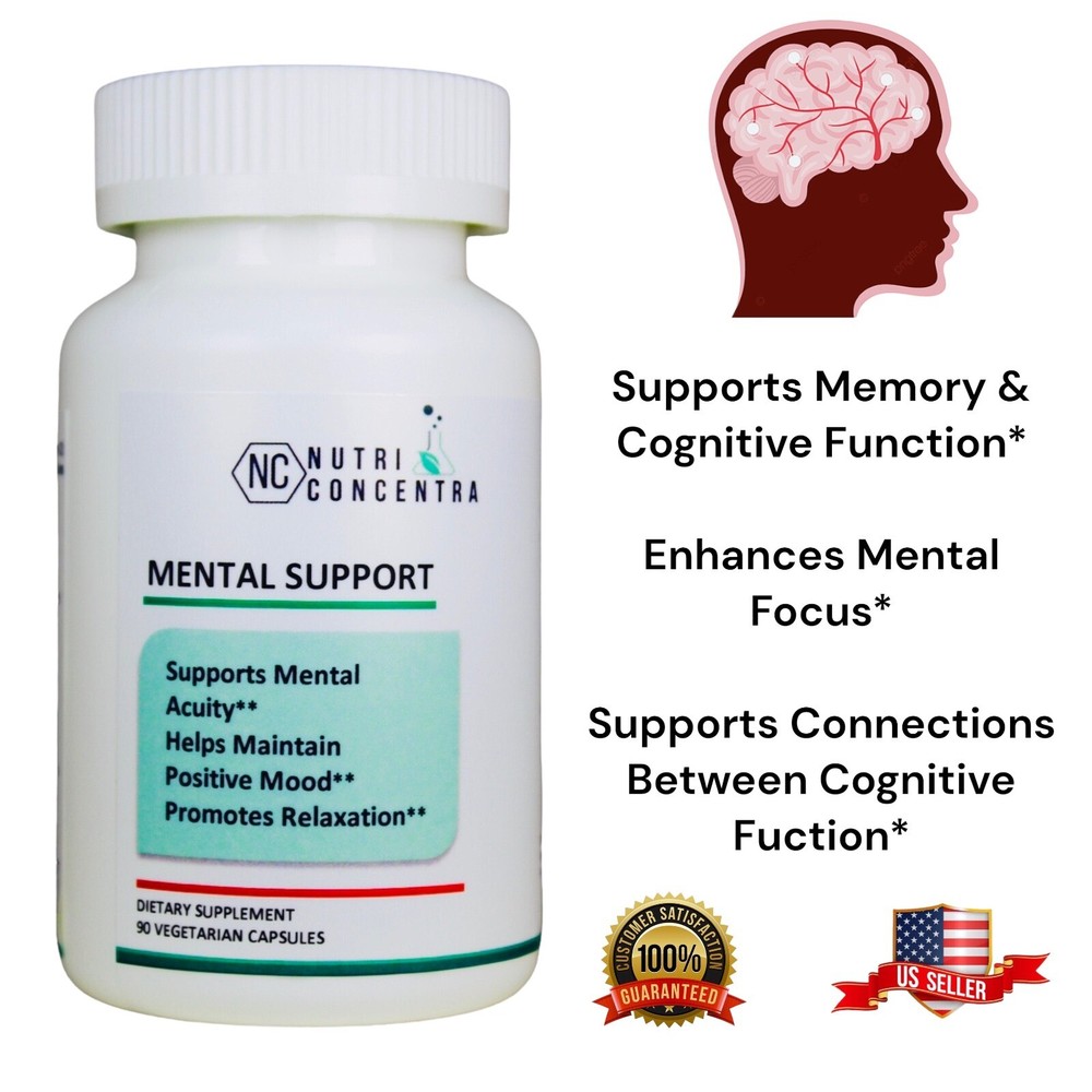 Nootropic Formula, Reduce Stress, Depression, Anxiety, 750 mg, 90 Capsules.