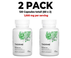 Thorne, Berberine, 2 PACK, 1,000 mg per serving (500 mg per cap), 60 Capsules