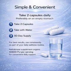 Nattokinase Supplement – 10800 FU 60 Capsules Per Serving Heart Circulation
