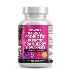 Vaginal Probiotics for Women with Cranberry, D-Mannose, Prebiotics – 60 Capsules