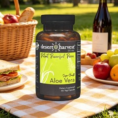 Desert Harvest Super-Strength Aloe Vera, Freeze Dried Aloe Vera – 180 Capsules