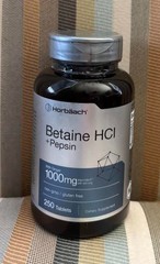 Betain HCI + Pepsin Horbaach 250 tablets New/Sealed