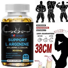 L-Arginine 3000 MG, Extra Strength Nitric Oxide & Circulation Boost, 60 Caps