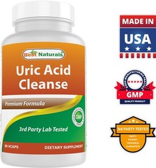 3 Pack Best Naturals Uric Acid Cleanse 90 Vegetarian Capsules
