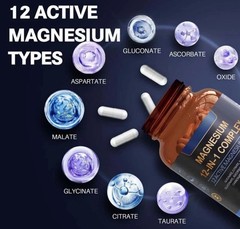 Totaria Magnesium 12 in 1 Complex 700mg – Glycinate Citrate Malate Taurate – New