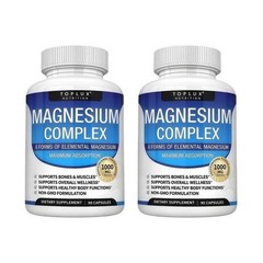 TopLux Magnesium Complex 1000mg, 7 Types ,Muscle & Bone for Sleep 90 Capsules–