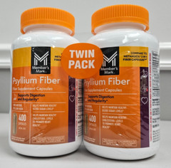 Member’s Mark 100% Psyllium Fiber Supplement Capsules 2 x 400 = 800 Exp 02/2027