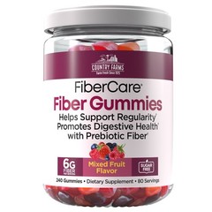 Country Farms Fiber Care 240 Prebiotic Fiber Gummies Mixed Fruit