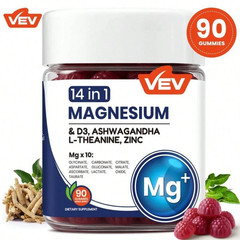 VEV 14-In-1 Magnesium Gummies – With Ashwagandha, L-Theanine, Vitamin D3 & Zinc
