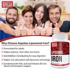 Liposomal Fe Iron Supplement for Women,65 Mg Iron Supplements with Folic Acid &