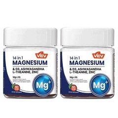 VEV 14-in-1 Magnesium Gummies – with Ashwagandha, L-Theanine, Vitamin D3 & Zinc