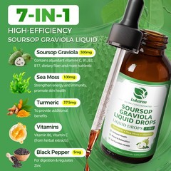 Soursop Graviola Liquid Drops 1000mg, Soursop Leaves Extract Immune System