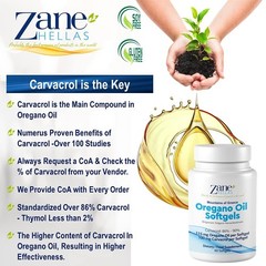 Extra Strength Oregano Oil Softgels – 100 mg Carvacrol, 60 Count, Greek Essentia