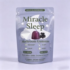 Mushroom Gummies Supplement for Sleep, No Melatonin with Reishi Super Mushrooms+