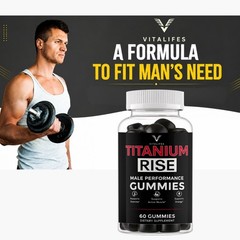 (5 Pack) Titanium Rise Gummies, Advance Male Perfomance Support 150 Gummies