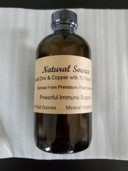 Natural Source Colloidal Zinc & Copper with 72 trace minerals – Eight Oz Bottle
