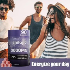 Pure 100% Natural Shilajit Gummies – 90 Count for Enhanced Energy & Wellness
