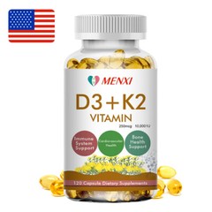 Qty120 Caps Vitamin K2 (MK7) with D3 10000IU, BioPerine Capsules, Immune Health