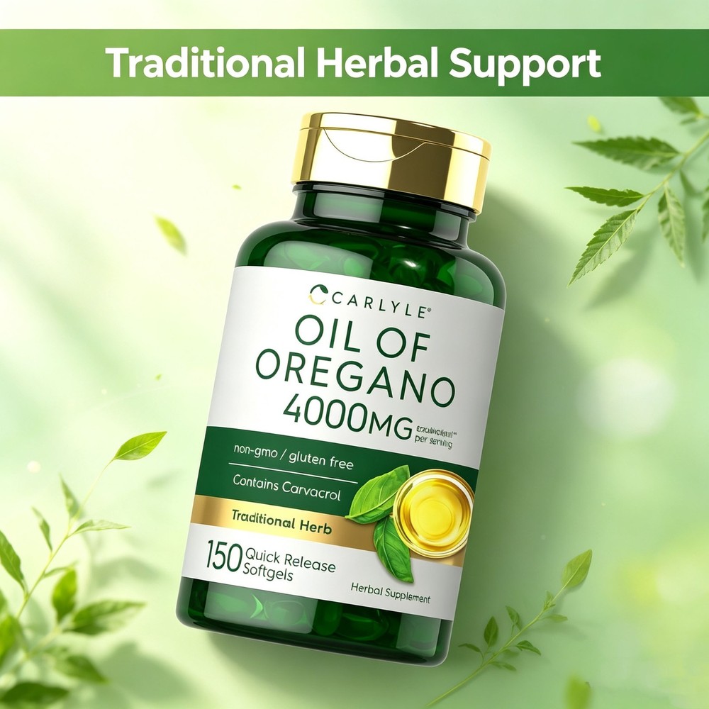 150ct Oil of Oregano 4000mg Carvacrol Herbal Supplement Seasonal Support