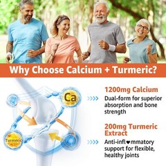 Nextdia Turmeric Calcium Gummies Sugar-Free Vitamin D3 K2 B12 Zinc 120 Ct