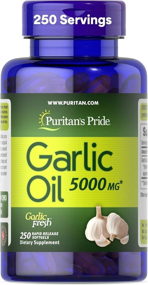 Puritan’s Pride Garlic Supplement 250 Softgels Heart Circulation Support