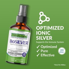 BioSILVER Ionic Colloidal Silver 20 PPM Liquid 4oz Spray by Thrival Labs