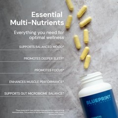 Blueprint Bryan Johnson Essential Capsules – Daily Multivitamin/Multimineral …