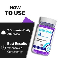 (1 Pack) Ultra Peak XL Male Performance Gummies, Dietary Supplement Gummies