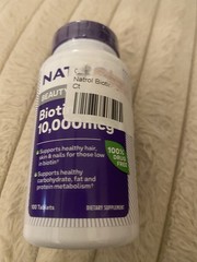 Natrol Biotin 10,000 mcg Maximum Strength Tablet Hair – 100 Count Exp 01/27