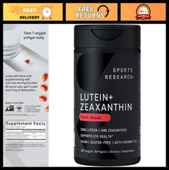 Lutein & Zeaxanthin with Organic Coconut Oil – 120 Plantgels for Eye Health