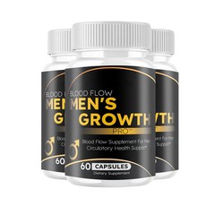 3 Pack Blood Flow Mens Growth Pro-Premium Blood Flow Support For Men-60 Caps FS