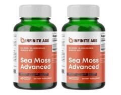 2 Pack INFINITE AGE Sea Moss Advanced 1250mg Superfood HighPotency 60 Capsules
