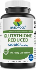 Brieofood Glutathione (Reduced) 500mg per Serving – 120 120 Count (Pack of 1)