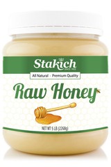 Case of Six 5 lb Jars of 100% Pure Natural FRESH Raw Honey Gluten & Fat Free