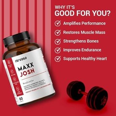 Nirvasa Maxx Josh Testosterone Tablets (500mg) 60 Tab with Ashwagandha Gokshura