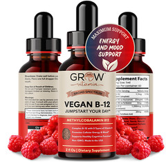 Gotas Liquidas Sublinguales De Vitamina B12 Veganas – Hecho por Grow Vitamin