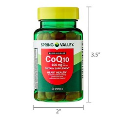 Spring Valley CoQ10 100mg Rapid-Release Softgels Heart Health 60 Count