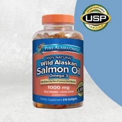Salmon Oil. Pure Alaska Omega Wild 1000 mg 210 Softgels 100% Natural !