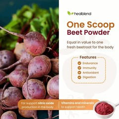 Organic Beet Root Powder Superfood, Nitric Oxide Booster, Supports Heart Health